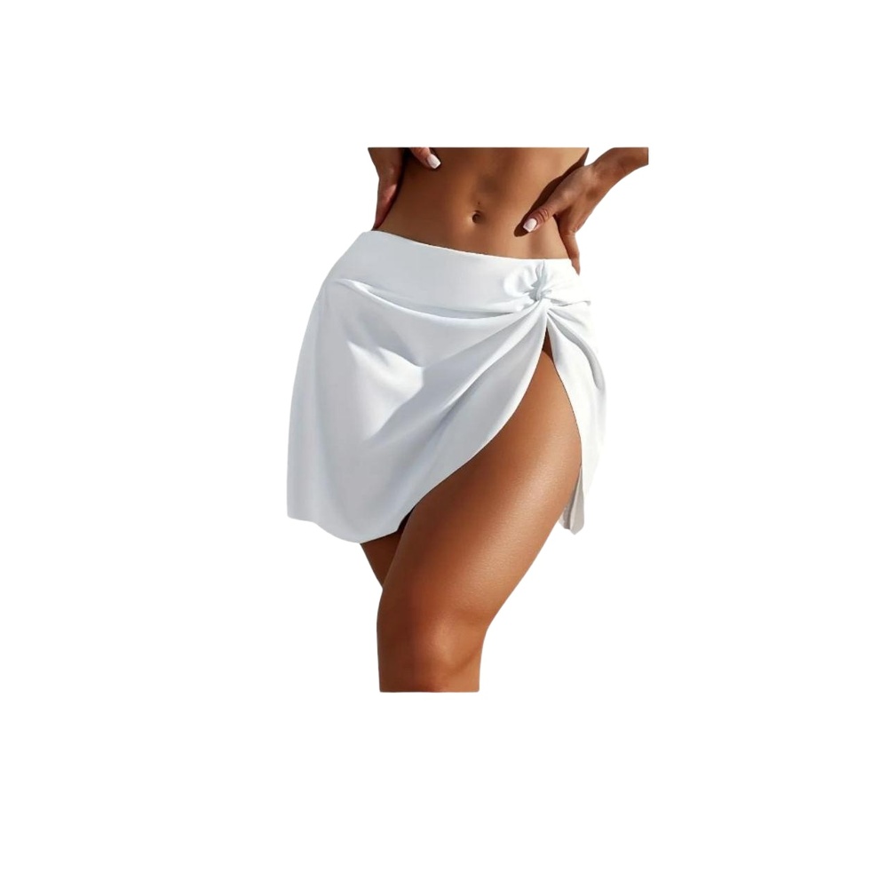 NWT White Side Knot Mini Length Wrap‎ Swim Suit Bottom Size XL